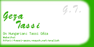 geza tassi business card